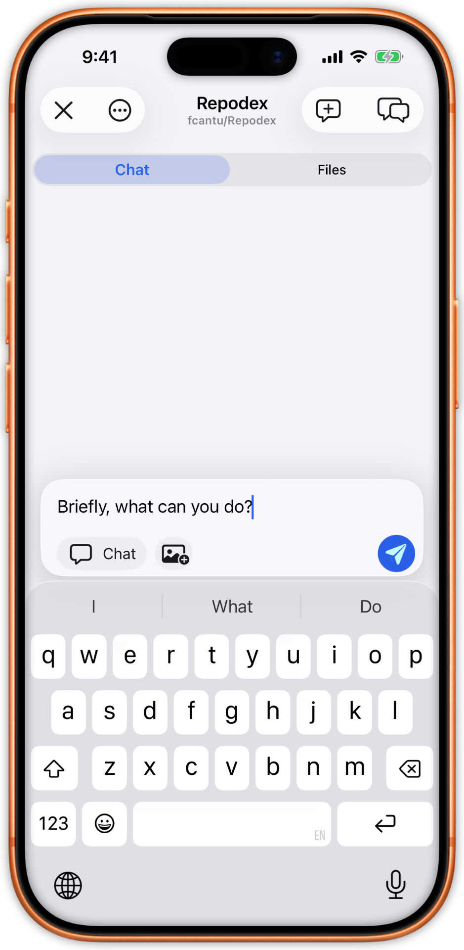 Composing a question to the agent
