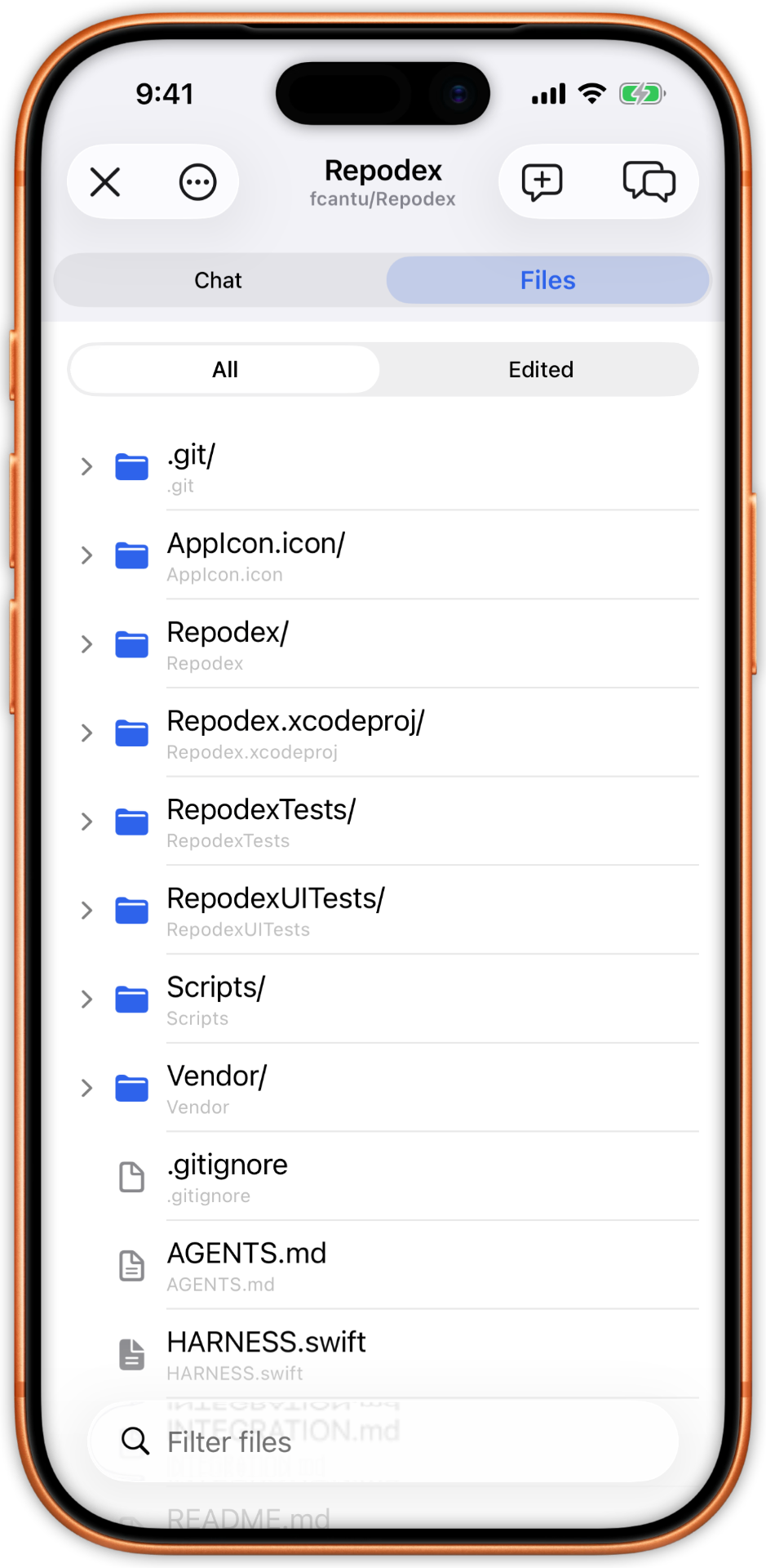 File browser showing repository contents